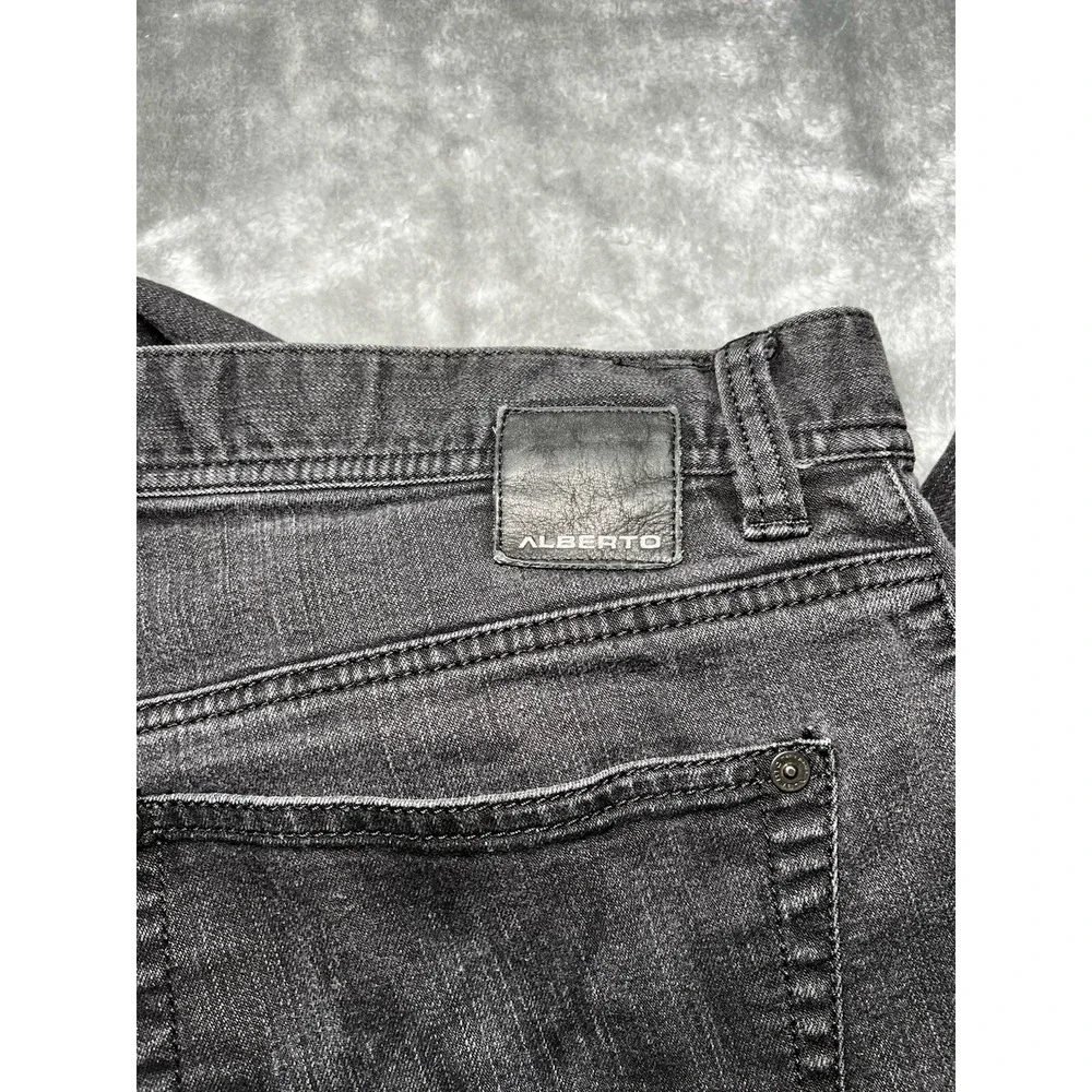 Alberto Jeans Men Size 38x33 T400 Modern Fit Straight Revolution Denim Black